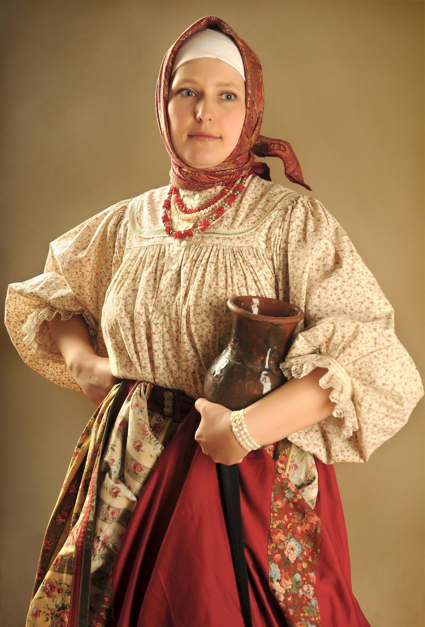 Girls in Slavic costumes in Riga